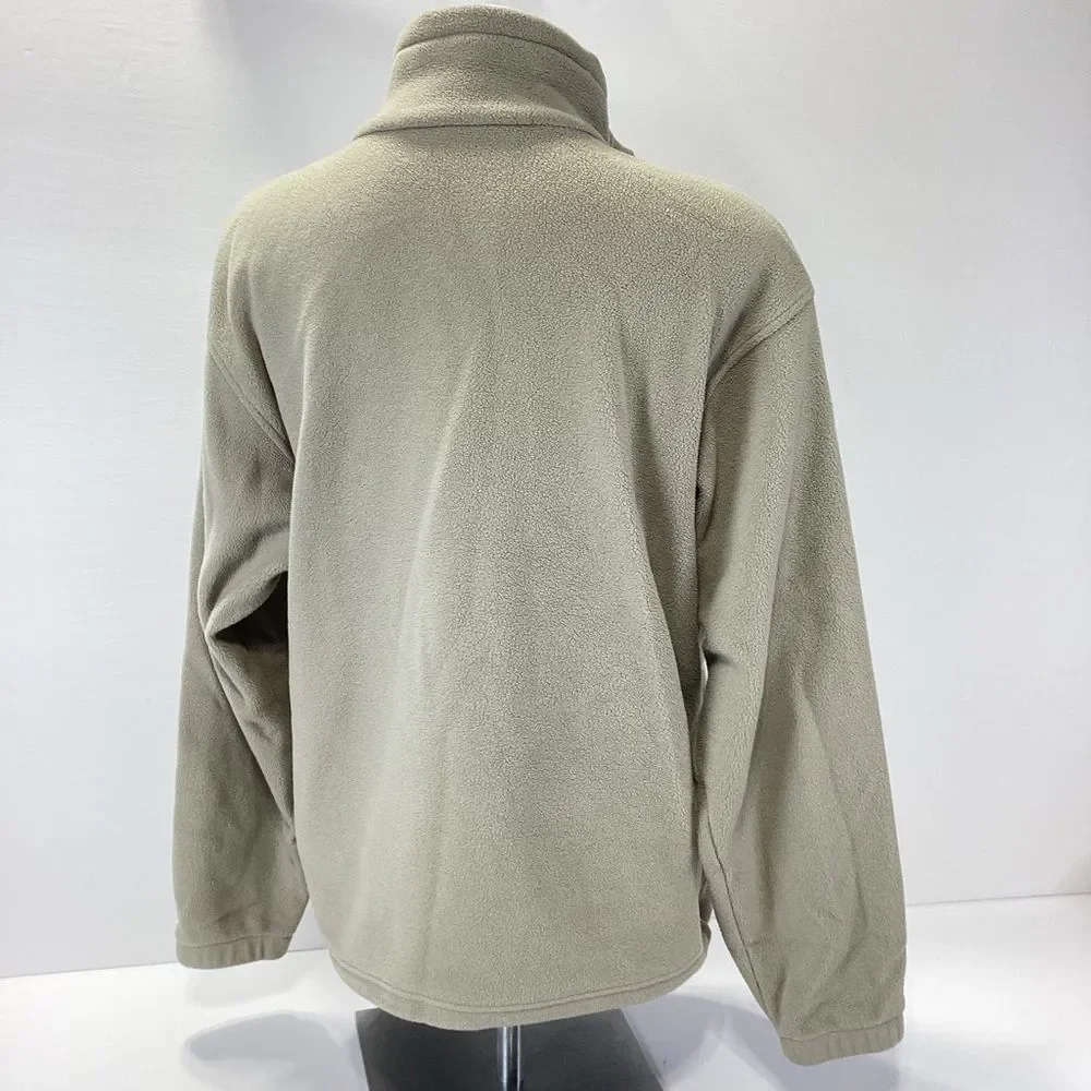 Columbia Fleece Jacket Beige Full-Zip Men’s M Zip Front